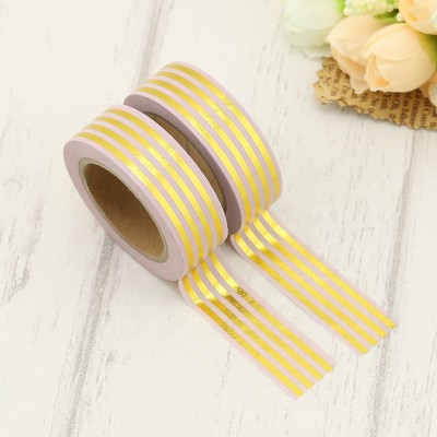 Qcustom foil washi tape 15mm x 10m gold strips washi tape for scrapbook